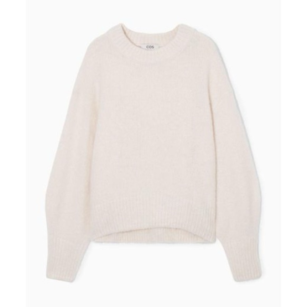 COS
Women's White Alpaca-blend Crew-neck Sweater